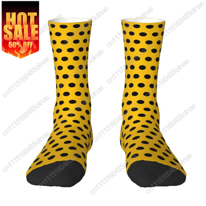 Dress Sock Men - Luxe geel en zwart polkadot heren
